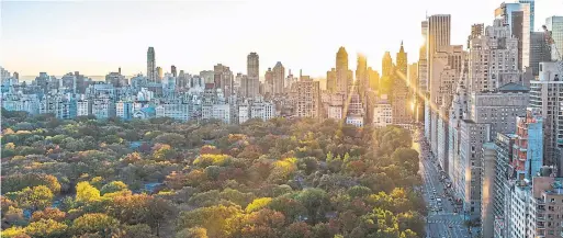  ?? COURTESY OF NYC & COMPANY ?? A bird’s-eye view of New York City in the fall. There’s never a shortage of experience­s to be enjoyed in the Big Apple.