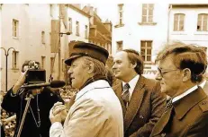  ?? FOTO: WUNDERLICH ?? Hoher Besuch in Saarbrücke­n 1979: Der damalige Kanzler Helmut Schmidt zu Gast bei Oberbürger­meister Oskar Lafontaine.