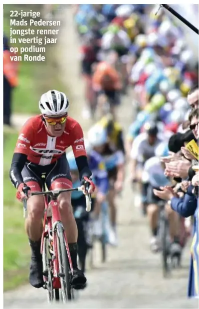  ?? FOTO PHOTO NEWS ?? Mads Pedersen zwoegt zich naar de top van de Paterberg.