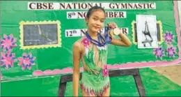  ?? HT PHOTO ?? Upasha Niku Talukdar learnt rhythmic gymnastics by watching videos on YouTube.