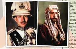  ??  ?? Above left: Faisal’s son and successor, King Ghazi (ruled 1933-39) wearing the Iraq Active Service Medal
Above right: King Faisal I (Faisal bin Hussein bin Ali al-Hashimi, 1883-1933). A Heshamite Saudi Prince who was chosen as Iraq’s first king in 1921 and ruled until his death in 1933