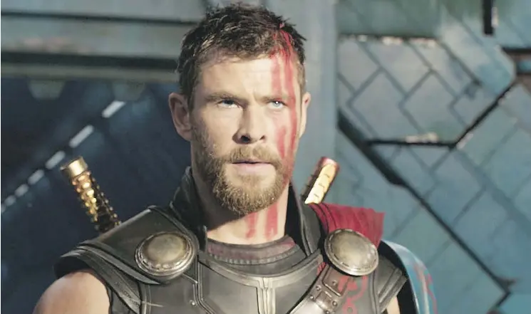  ?? PHOTOS: MARVEL STUDIOS ?? Chris Hemsworth has a rough ride in Thor: Ragnarok — he loses his hammer and, among other things, is forcibly barbered. But he does gain a sense of humour.