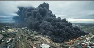  ?? PICTURE: SUPPLIED ?? A fire rages at a warehouse in Durban.