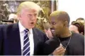  ?? ?? In this file photo singer Kanye West and President-elect Donald Trump arrive to speak with the press after their meetings at Trump Tower in New York.