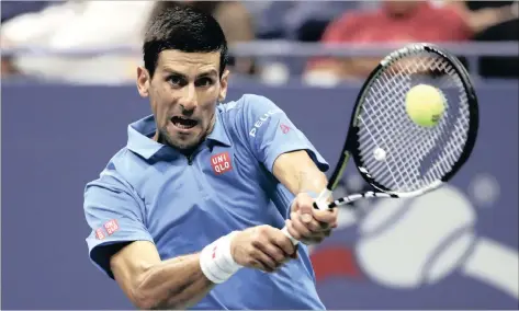  ?? PICTURE: EPA ?? WORLD NO 1: Serbia’s Novak Djokovic returns to Britain’s Kyle Edmund during last night’s US Open fourth round match at Flushing Meadows in New York.