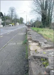  ?? (Photo: Katie Glavin) ?? The council have been requested to repair the footpath to coincide with plans for Tidy Towns works on Rathealy Road in Fermoy.