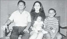 ??  ?? STANLEY ANN DUNHAM sits with daughter Maya Soetoro, husband Lolo Soetoro and son Barack Obama in Indonesia in the 1970s.