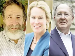  ??  ?? George Smith, Frances Arnold and Gregory Winter, the 2018 Nobel Prize laureates for Chemistry
