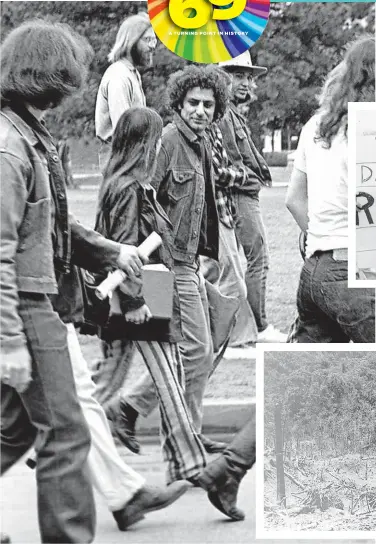  ?? [WIKIPEDIA] ?? Abbie Hoffman visiting the University of Oklahoma to protest the Vietnam War.