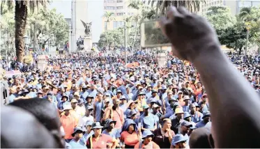  ?? Mbatha Africa News Agency (ANA) | Bongani ?? STRIKING municipal workers in Durban. The fight for economic freedom is closely linked to the workers’ struggle, says the writer.