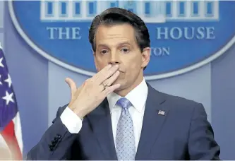  ?? THE ASSOCIATED PRESS FILES ?? Anthony Scaramucci, above, resigned Monday as White House communicat­ions director after just 11 days on the job, just hours after U.S. President Donald Trump’s new chief of staff, John Kelly, was sworn into office.
