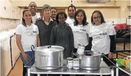  ??  ?? IN MADIBA’S FOOTSTEPS: Slammed Clique of Komani visited the John Vorster Old Age Home on Wednesday as part of the 67 Minutes for Madiba campaign with, back from left, Keenan Thompson, Craig Wall, Keenan Stride, and, front from left, Shanice Andrews,...