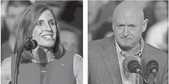 ?? THE REPUBLIC ?? Arizona candidates for Senate: Republican Sen. Martha McSally, left, and Democrat Mark Kelly.