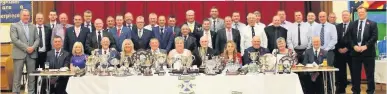  ??  ?? Celebratio­n The 2018 winners from Drongan Golf Club line- up at their presentati­on and dance night