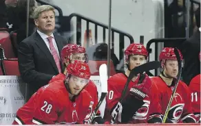 ?? ASSOCIATED PRESS GERRY BROOME/THE ?? Carolina Hurricanes coach Bill Peters has an out-clause in his contract that would allow him to return to his Alberta roots.