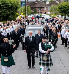  ??  ?? PROCESSION: Bobby Storey’s funeral. Photo: Liam McBurney/PA