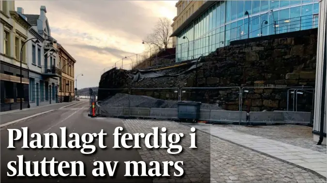  ?? FOTO: BJØRN HOEL ?? Denne muren i Farsund skal vaere reparert innen mars neste år.