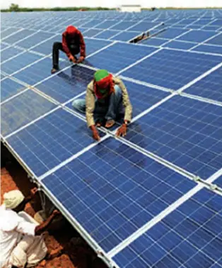  ?? ?? Solar power helps us avoid developing health problems due to carbon emissions