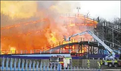  ??  ?? The Scenic Railway blaze at Dreamland in 2008