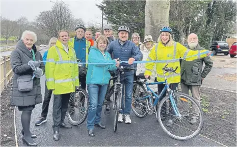  ?? ?? Andrew Griffith at the official opening of the new cycle path at Findon