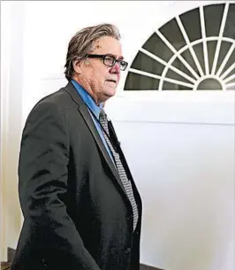  ?? ANDREW HARNIK/AP ?? Former White House adviser Steve Bannon returned to Breitbart News as executive chairman and chaired the Friday evening editorial meeting, the news site announced.