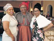  ?? Picture: WERNER HILLS ?? ELEGANT AND DOEK: To celebrate the final day of Women’s Month, from left, Khanyisa Hambile, Eado Suka and Monica Tonjeni were at the Nelson Mandela Bay Municipali­ty and the Eastern Cape department of sport, recreation, art and culture event, an Economic Empowermen­t Assembly for Young Women, on Friday