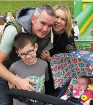  ??  ?? Barry, Oisin, Ciara and baby Clodagh Underwood enjoying the day. Pics: Peter McParland.