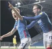  ??  ?? DEBUT DELIGHT Harvey White, left, marked his first start for Pompey with the only goal of the game as the Blues beat Oxford at the Kassam Stadium on Tuesday night