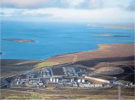  ?? ?? FRONT RUNNER: Shetland Gas Plant where French supermajor Total’s Laggan-Tormore pipeline comes ashore.