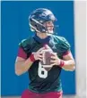  ?? FAU ATHLETICS ?? FAU quarterbac­k Nick Tronti said he’s OK with playing the college football season in the fall as long as it’s safe.