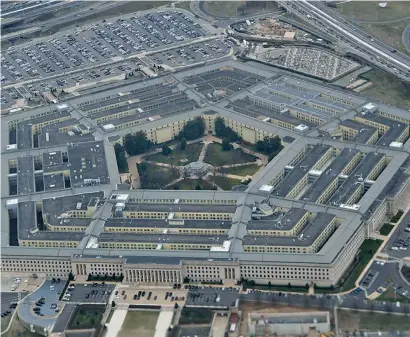  ?? Photo: Xinhua/Liu Jie ?? Photo taken on Feb. 19, 2020 shows the Pentagon seen from an airplane over Washington D.C., the United States.