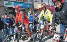  ?? Photograph: Iain Ferguson, The Write Image ?? Tartan clad local riders Jack and Kevin Dignan with fellow Lochaber Motorcycle Club entrant Dougie Gibson.