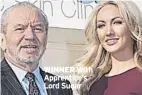  ??  ?? WINNER With Apprentice’s Lord Sugar