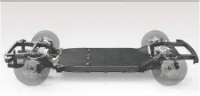  ?? CANOO ?? Canoo’s “skateboard” design uses components that serve multiple purposes.