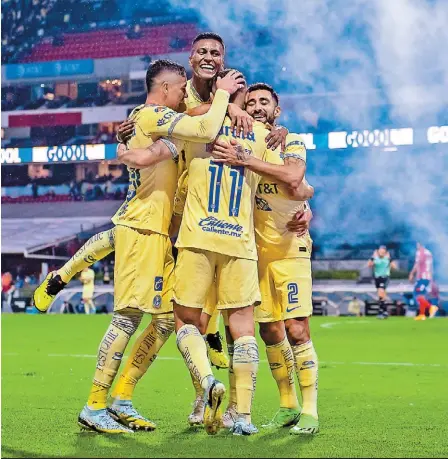  ?? MEXSPORT ?? Celebració­n de los jugadores del América.