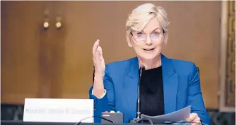  ?? GRAEME JENNINGS/WASHINGTON EXAMINER ?? Jennifer Granholm has promoted clean energy technologi­es as an answer for jobs that will be lost as the U.S. transition­s away from fossil fuels.