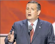  ??  ?? Ted Cruz addressing the Republican convention. Reuters