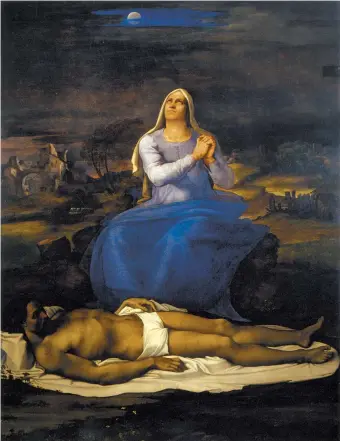  ??  ?? Sebastiano del Piombo: Lamentatio­n over the Dead Christ (Pietà), circa 1512–1516