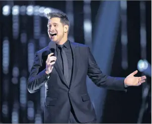  ?? CP PHOTO ?? Michael Buble is shown on stage at the Juno Awards in Vancouver, March 25, 2018.