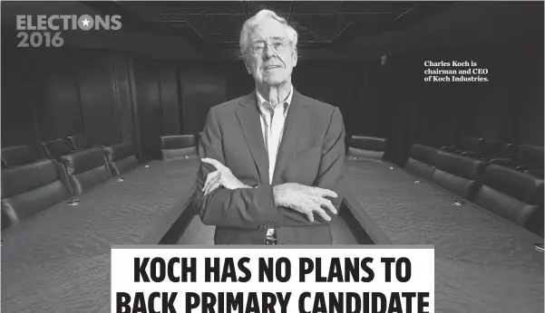  ?? ROBERT DEUTSCH, USA TODAY ?? Charles Koch is chairman and CEO of Koch Industries.