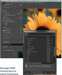  ??  ?? Reassign GIMP shortcut keys to match Photoshop.