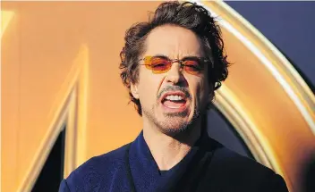  ?? THE ASSOCIATED PRESS ?? Robert Downey Jr. was among a herd of stars lassoed to appear at a glittering news conference, though few of them had much to say about Avengers: Infinity War.