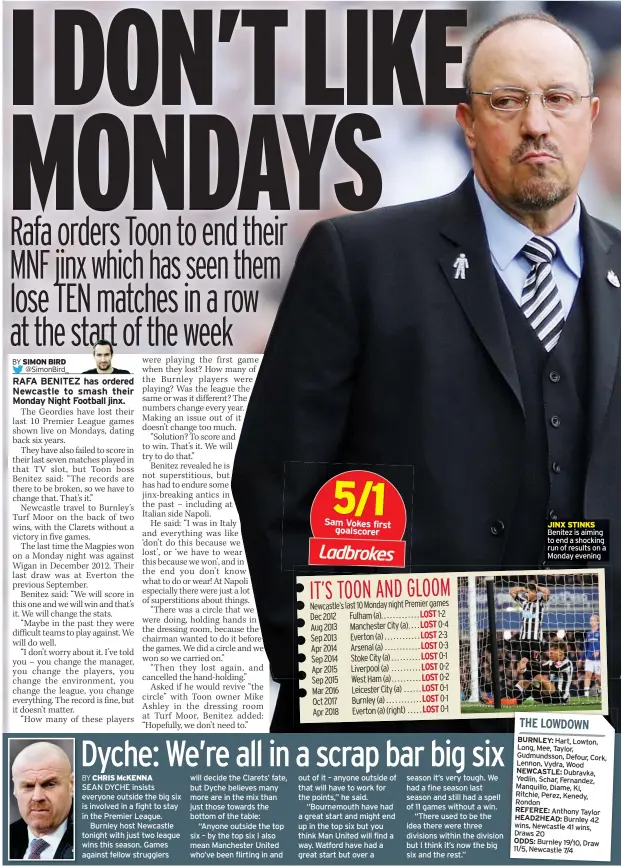  ??  ?? Benitez is aiming to end a shocking run of results on a Monday evening