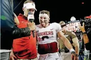  ?? [PHOTO BY IAN MAULE, TULSA WORLD] ?? Baker Mayfield and the Sooners celebrated like they’d won a national championsh­ip in Columbus, Ohio. But there’s more work to be done, and OU is refocusing ahead of Tulane.