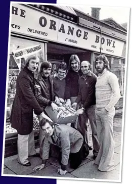  ??  ?? FLAIR WE GO: Warnock poses to promote his greengroce­r’s in Barnsley