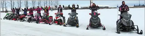  ?? Photo submitted ?? Pictured: Participan­ts in the Prairie Women on Snowmobile­s 2016 mission trip.