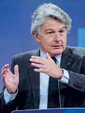  ??  ?? Francese Il commissari­o Thierry Breton, 65 anni