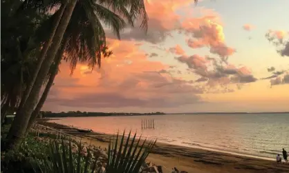  ??  ?? The beach outside the Darwin Sailing Club, where the yacht landed. Photograph: Helen Davidson for the Guardian