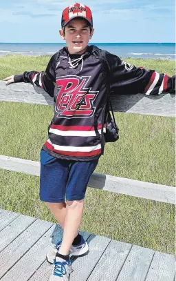  ?? FAMILY PHOTO ?? Jordan Preston, 15, a local hockey player and martial artist, is in Toronto’s Hospital For Sick Children battling a rare form of leukemia.