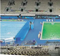  ?? Byl rozdíl v barvě vody v obou bazénech zřejmý FOTO ČTK/ AP ?? Ještě v úterý